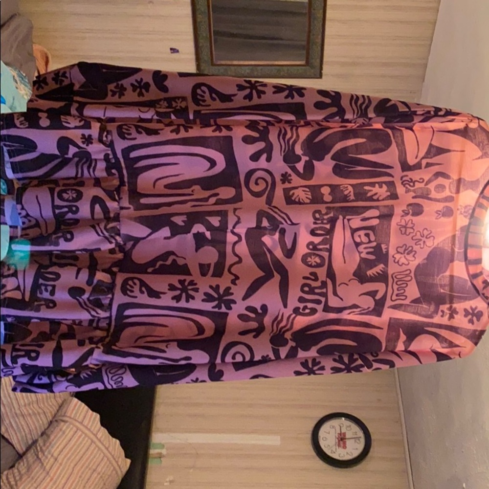 High neck smock dress